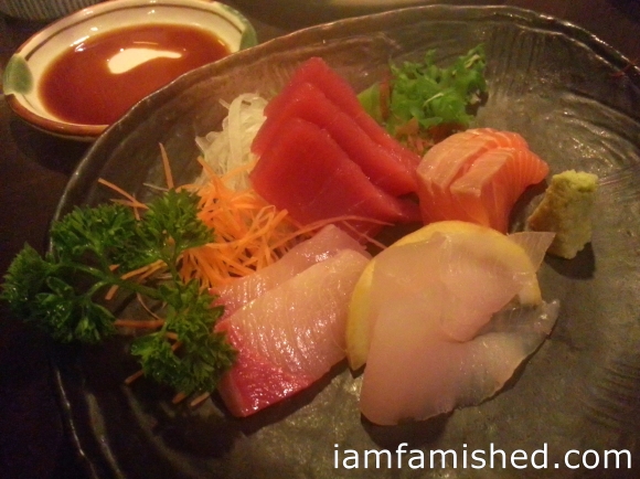 Entree Sashimi (thinly sliced fresh pieces of raw fish)
